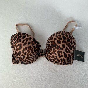 Fredericks of Hollywood Women's Size 36C Diana Leopard Print Push Up Bra NWT